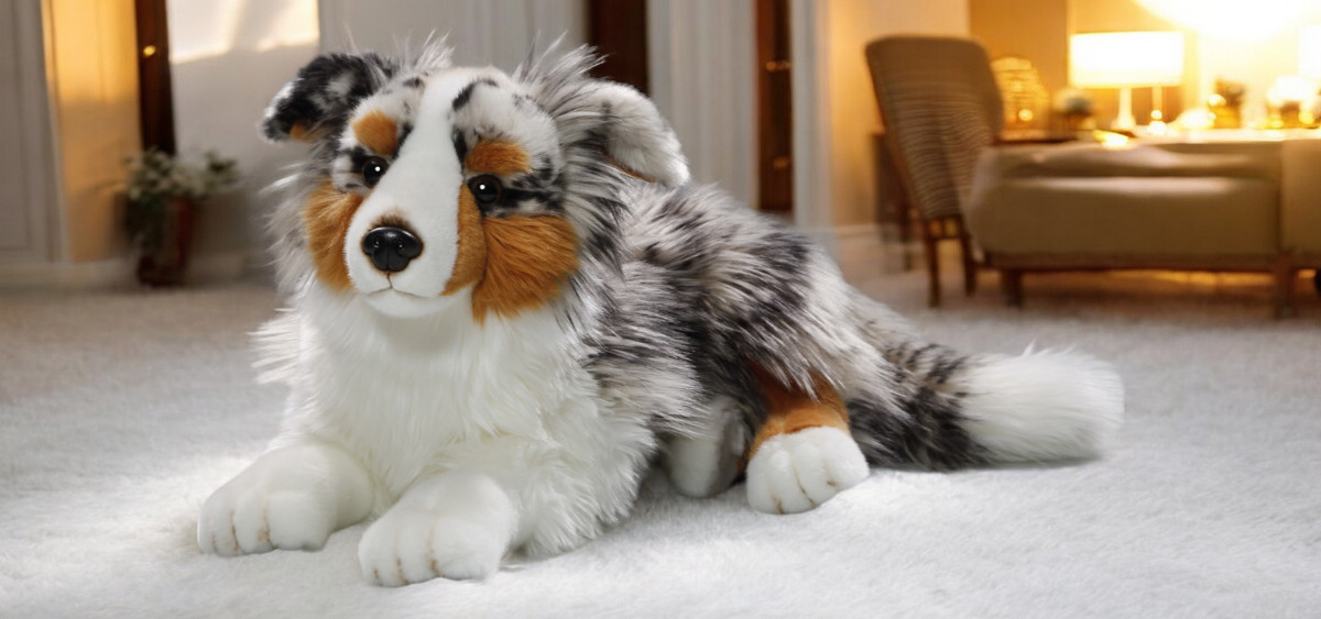 Australian shepherd stuffed animal blue eyes on sale