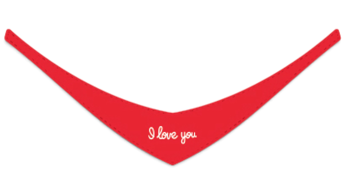 Soft Toy Axolotl – red “I Love You” scarf