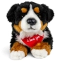 Preview: Kuscheltier Berner Sennenhund – rotes „I Love You“-Halstuch