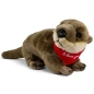 Preview: Plush Toy Otter standing – red “I Love You” scarf