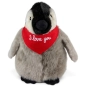 Preview: Kuscheltier Pinguin Baby stehend – rotes „I Love You“-Halstuch