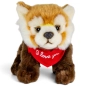 Preview: Kuscheltier Roter Panda, Katzenbär – rotes „I Love You“-Halstuch