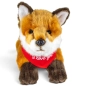 Preview: Soft Toy Fox lying – red “I Love You” scarf