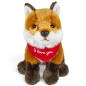 Preview: Soft Toy Fox sitting – red “I Love You” scarf