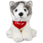 Preview: Soft Toy Husky Dog Puppy – red “I Love You” scarf