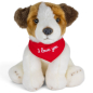 Preview: Soft Toy Jack Russell Dog Floppy – red “I Love You” scarf