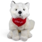 Preview: Kuscheltier Fuchs, Polarfuchs – rotes „I Love You“-Halstuch