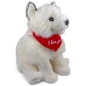 Preview: Plüschtier Fuchs, Polarfuchs – rotes „I Love You“-Halstuch