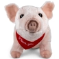 Preview: Kuscheltier Schwein stehend – rotes „I Love You“-Halstuch
