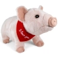 Preview: Plüschtier Schwein stehend – rotes „I Love You“-Halstuch