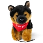 Preview: Soft Toy German Shepherd Dog Puppy with lead – red “I Love You” scarf