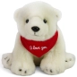 Preview: Kuscheltier Eisbär – rotes „I Love You“-Halstuch