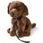 Preview: Stuffed Animal Labrador brown with lead sitting