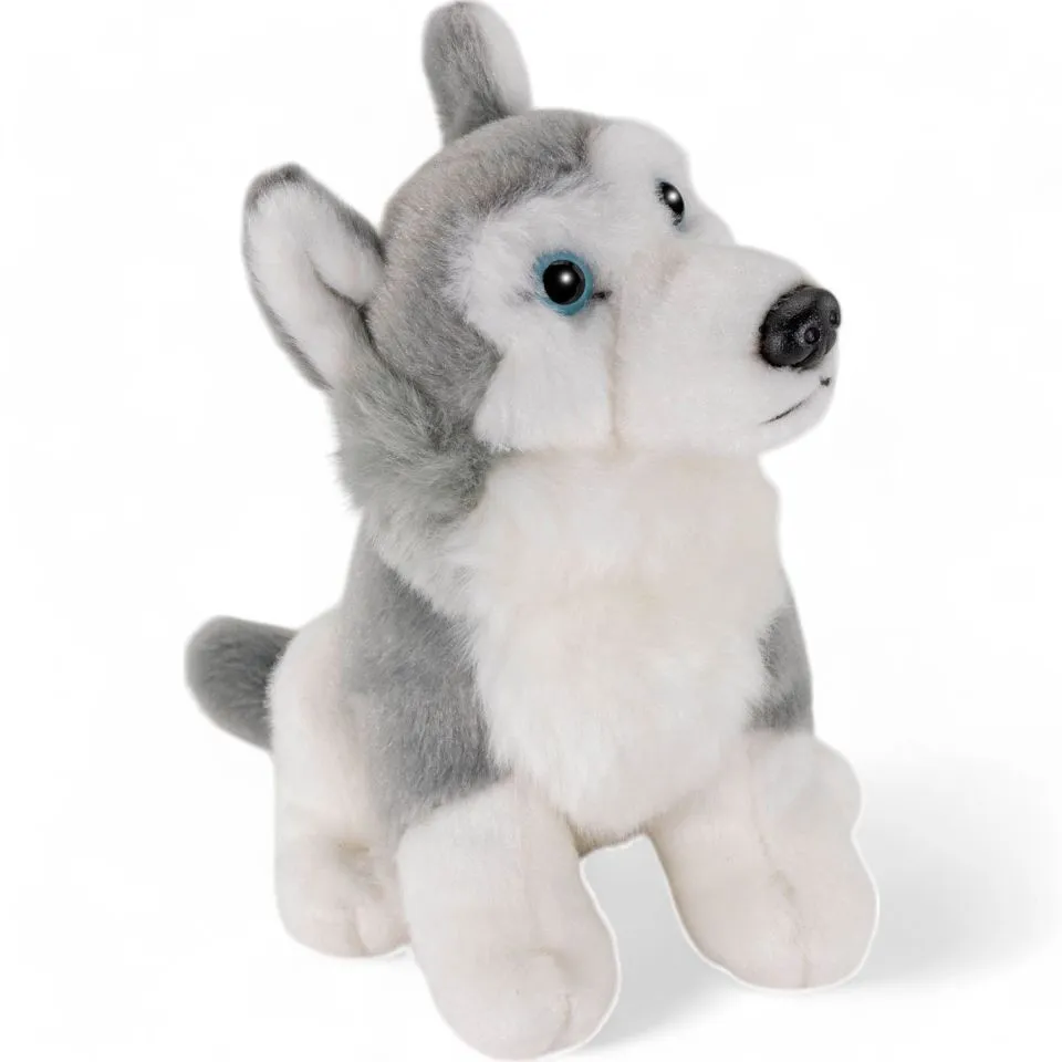 Kuscheltier Husky grau sitzend