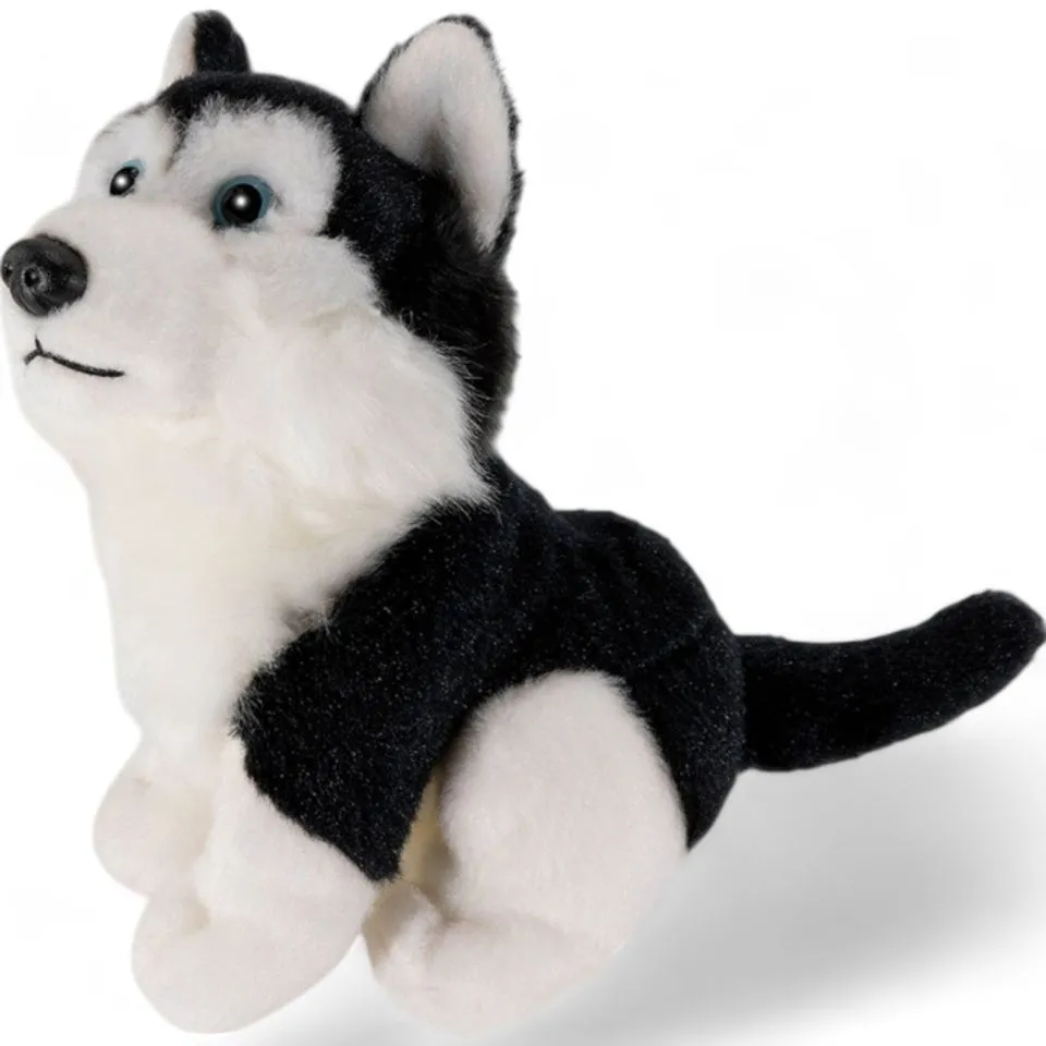 Stuffed Animal Husky black sitting