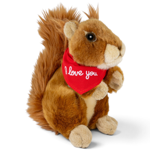 Preview: Squirrel with a red “I Love You” scarf