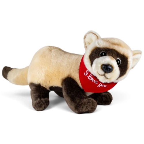 Soft Toy Ferret – red “I Love You” scarf
