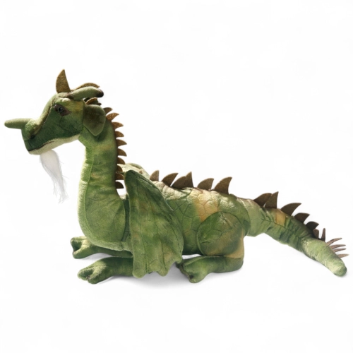 Drache sitzend grün