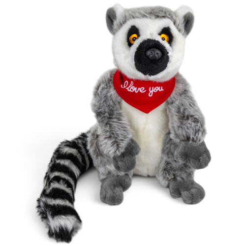Preview: Katta, Lemur mit rotem „I Love You“-Halstuch