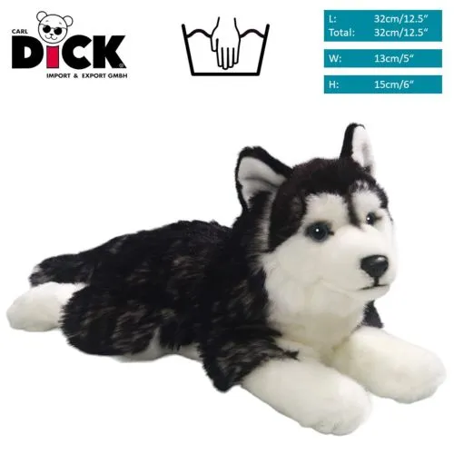 Stuffed Animal Husky black lying