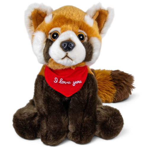 Preview: Red Panda with a red “I Love You” scarf