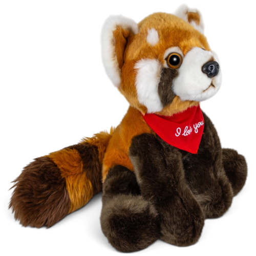 Preview: Plush Toy Red Panda – red “I Love You” scarf