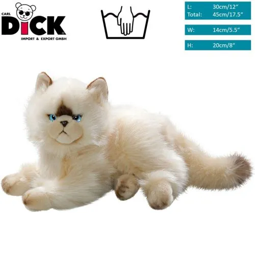 Stuffed Animal Cat, Persian lying Chocolate Point