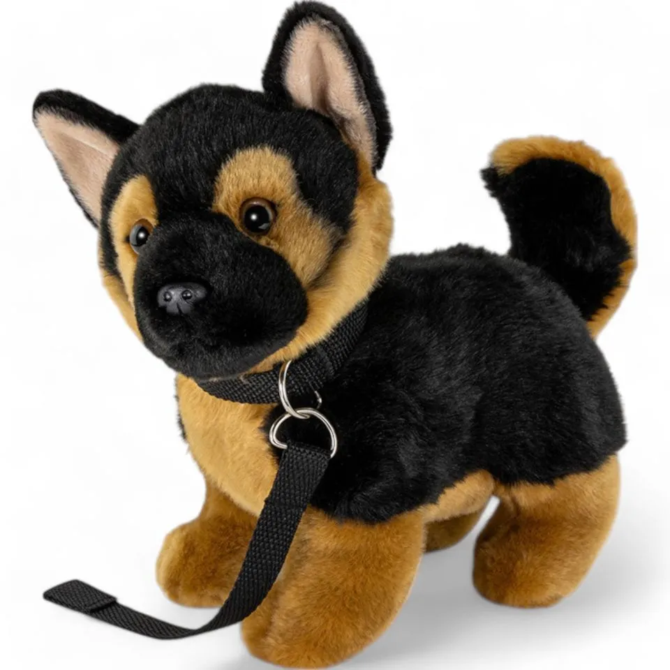 Stuffed Animal German Shepherd Dog with Lead