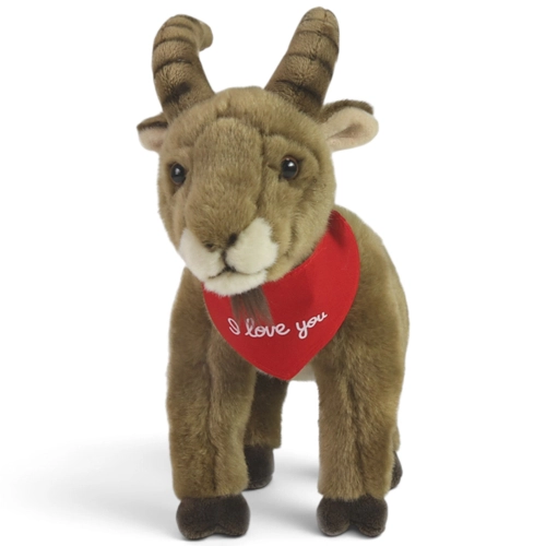 Kuscheltier Steinbock, Ibex – rotes „I Love You“-Halstuch
