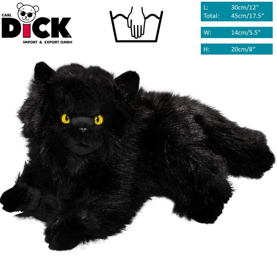 Stuffed Animal Cat, Persian lying black