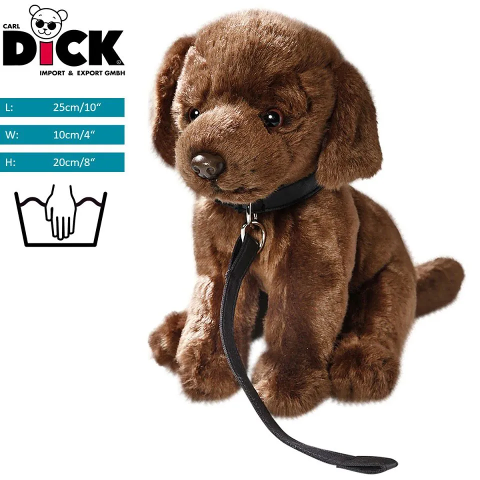 Stuffed Animal Labrador brown with lead sitting