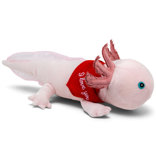 Preview: Plush Toy Axolotl – red “I Love You” scarf