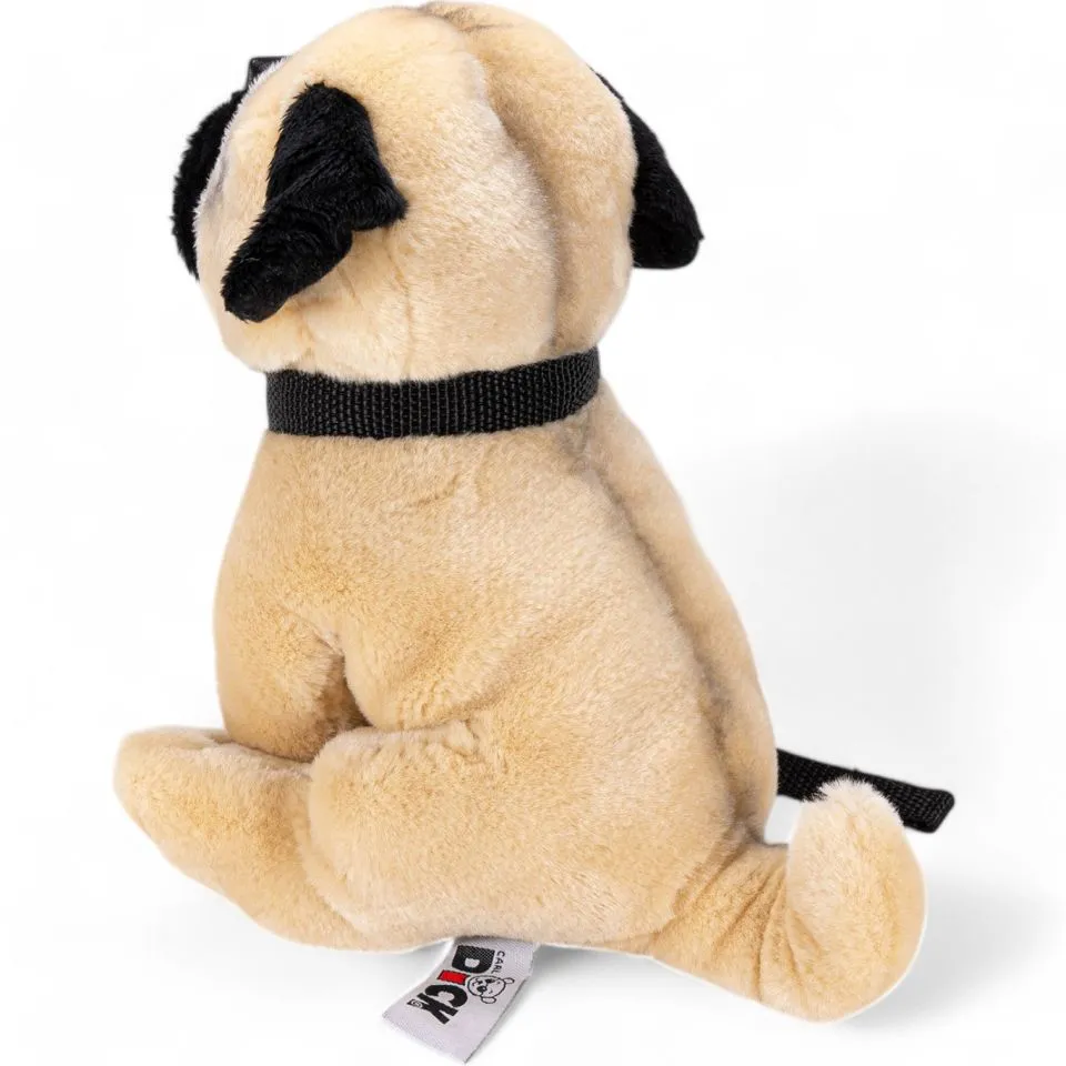 Stuffed Animal Pug standing with lead