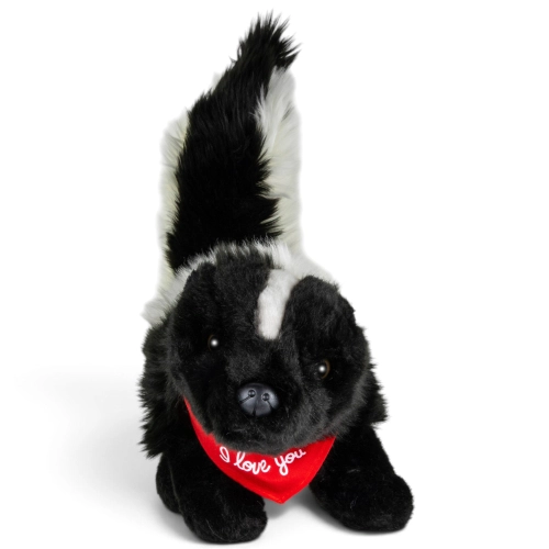 Soft Toy Skunk – red “I Love You” scarf