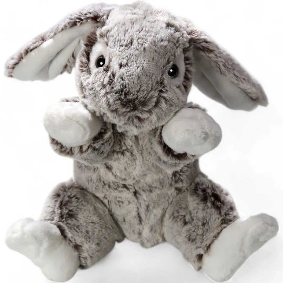 Stuffed Animal Rabbit Bunny sitting grey