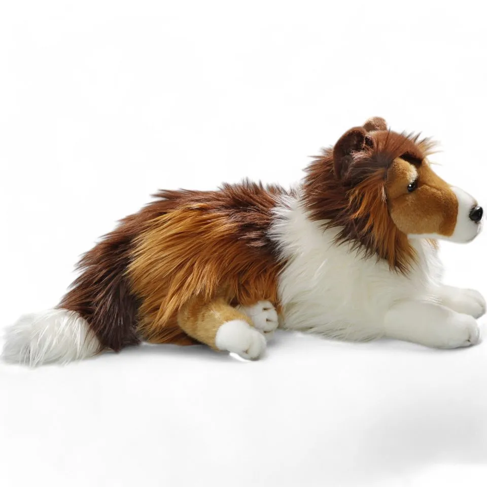 Stuffed Animal Collie, Rough Collie Dog lying