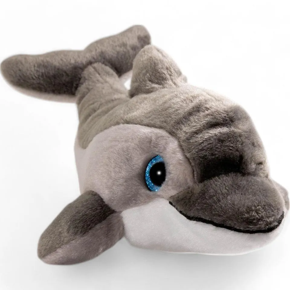 Stuffed Animal Dolphin grey with glitter eyes