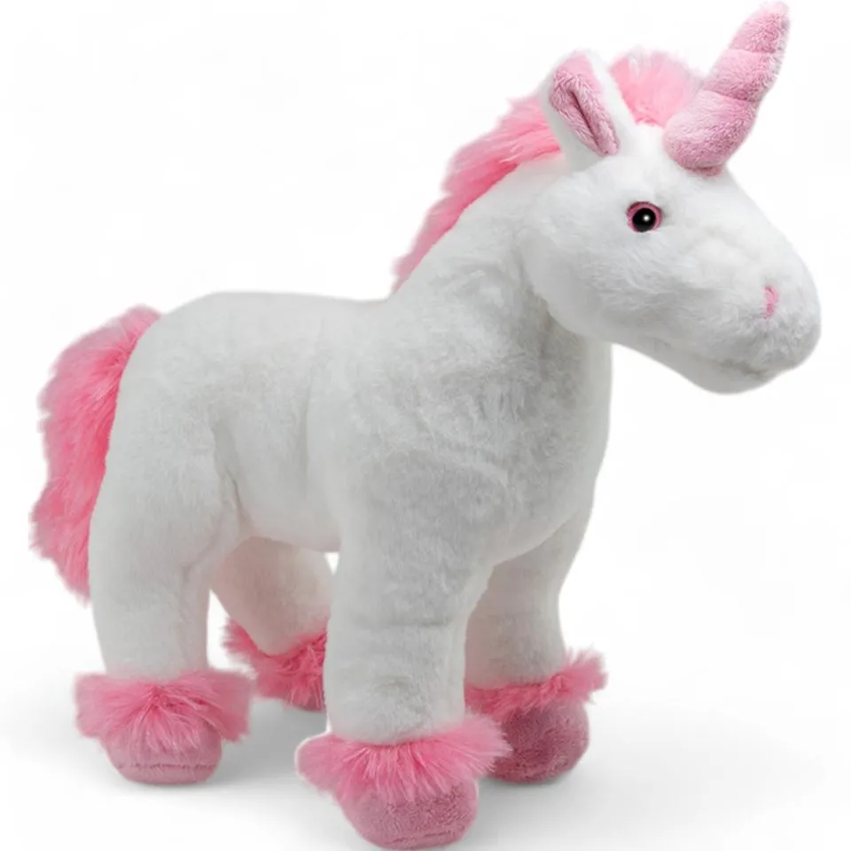 Stuffed Animal Unicorn white-pink standing