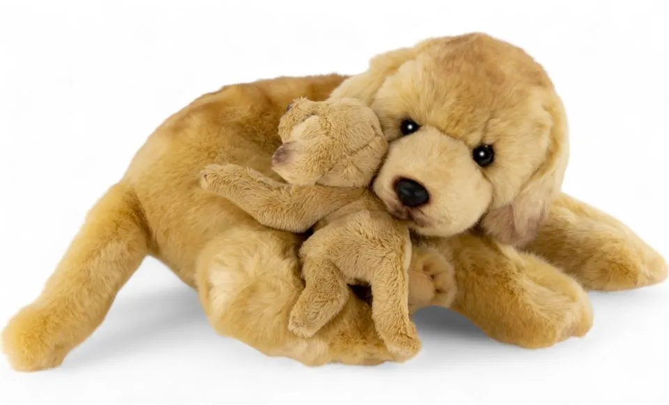 Stuffed Animal Labrador with Baby