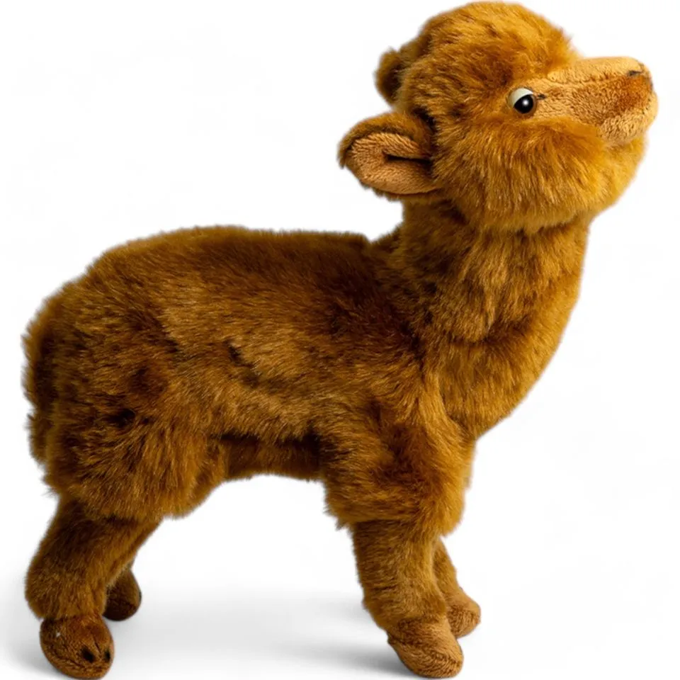 Staffed Animal Alpaca standing brown