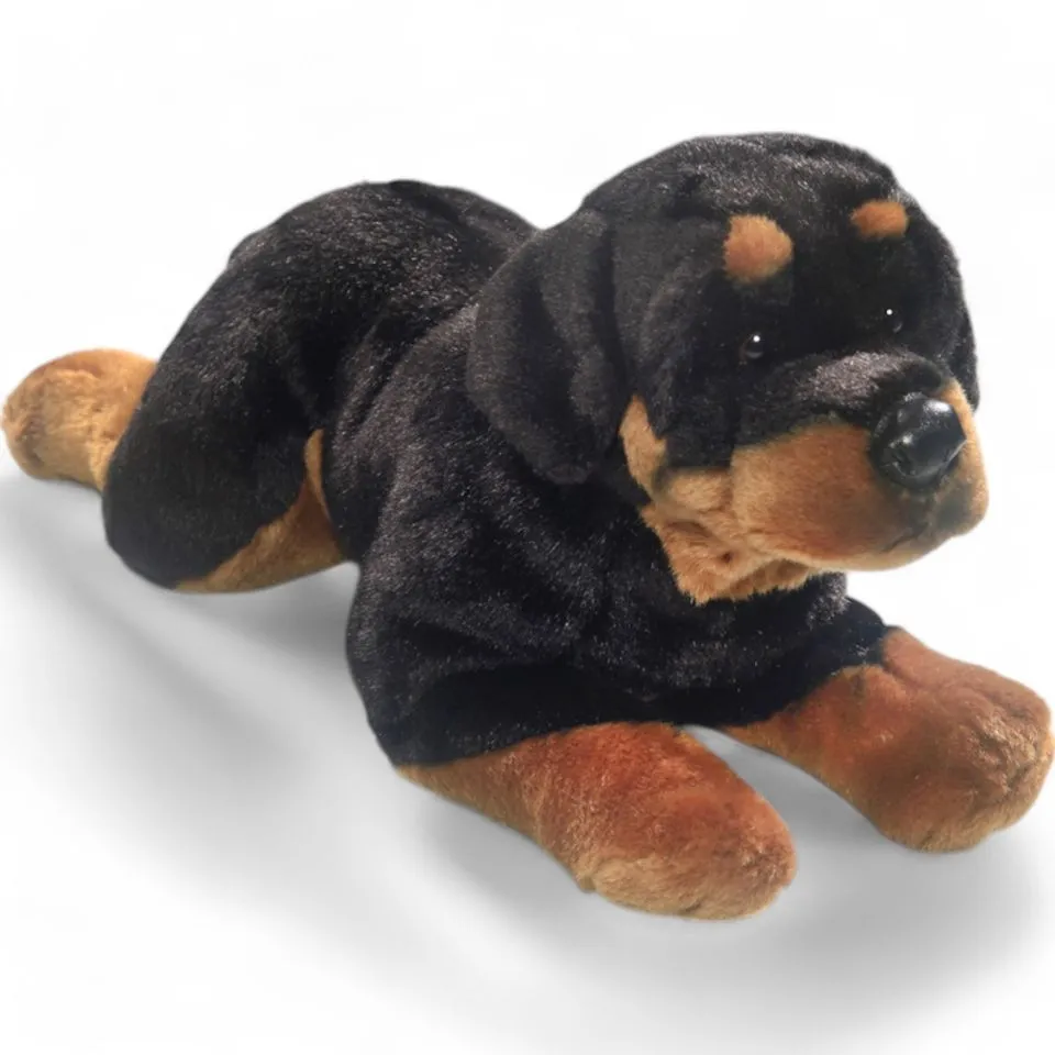 Stuffed Animal Rottweiler dog lying