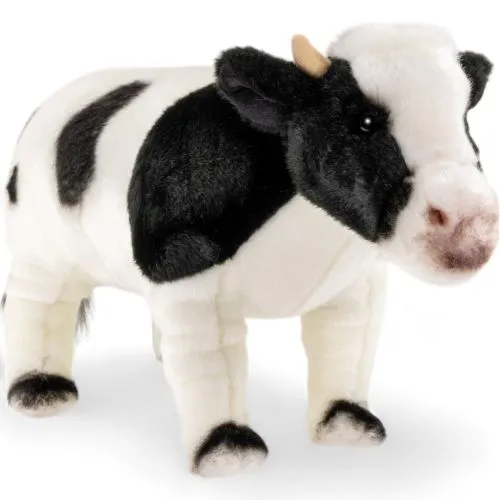 Stuffed Animal Cow standing black-white