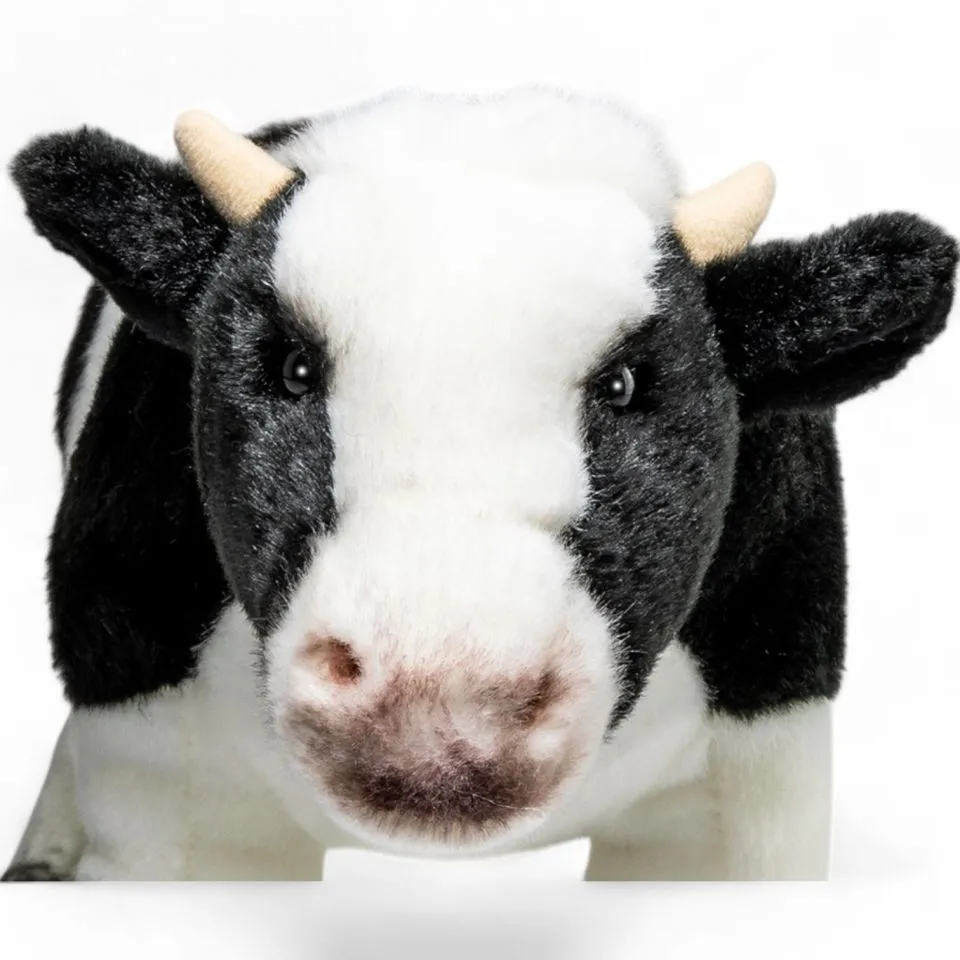 Staffed Animal Cow standing black-white