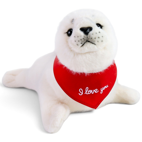 Preview: Seehund, Robbe mit rotem „I Love You“-Halstuch