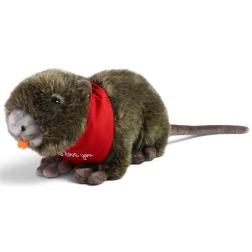 Kuscheltier Biberratte, Nutria – rotes „I Love You“-Halstuch