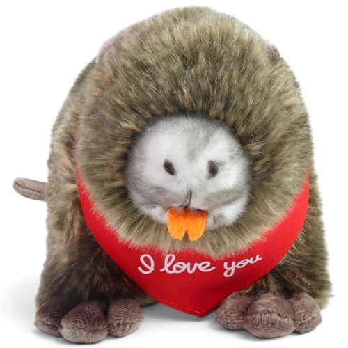 Plüschtier Biberratte, Nutria – rotes „I Love You“-Halstuch