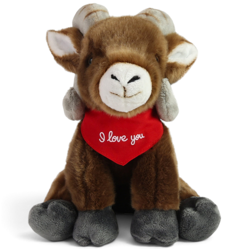 Preview: Bighorn Sheep with a red “I Love You” scarf