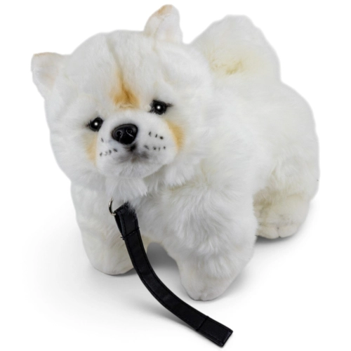 Stuffed Animal Chow Chow white with leash