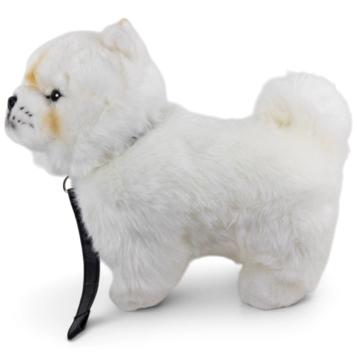 Kuscheltier Chow Chow weiß mit Leine