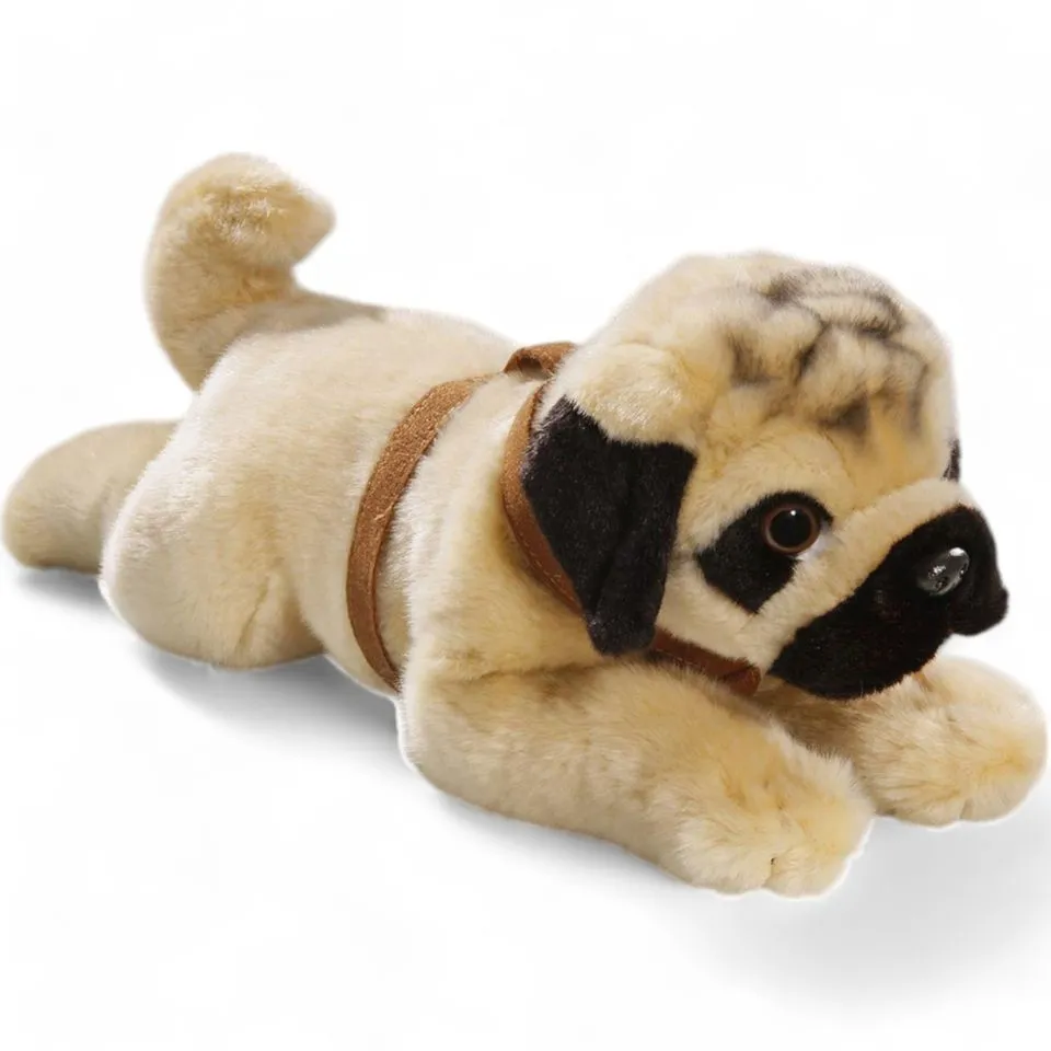 Stuffed Animal Pug lying with belt